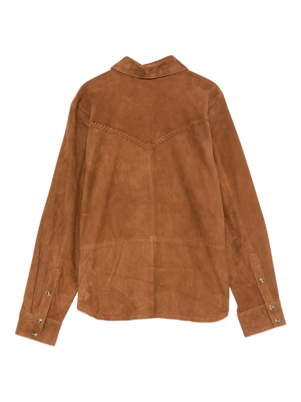 Xirena Embroidered Suede Shirt In Brown