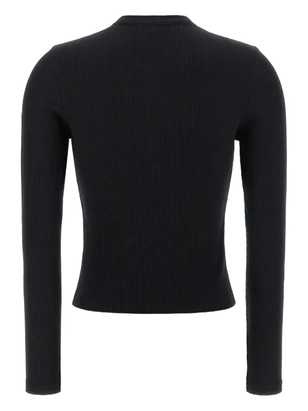 Maison Kitsuné Ribbed Baby Fox-patch Cardigan | Black | FARFETCH