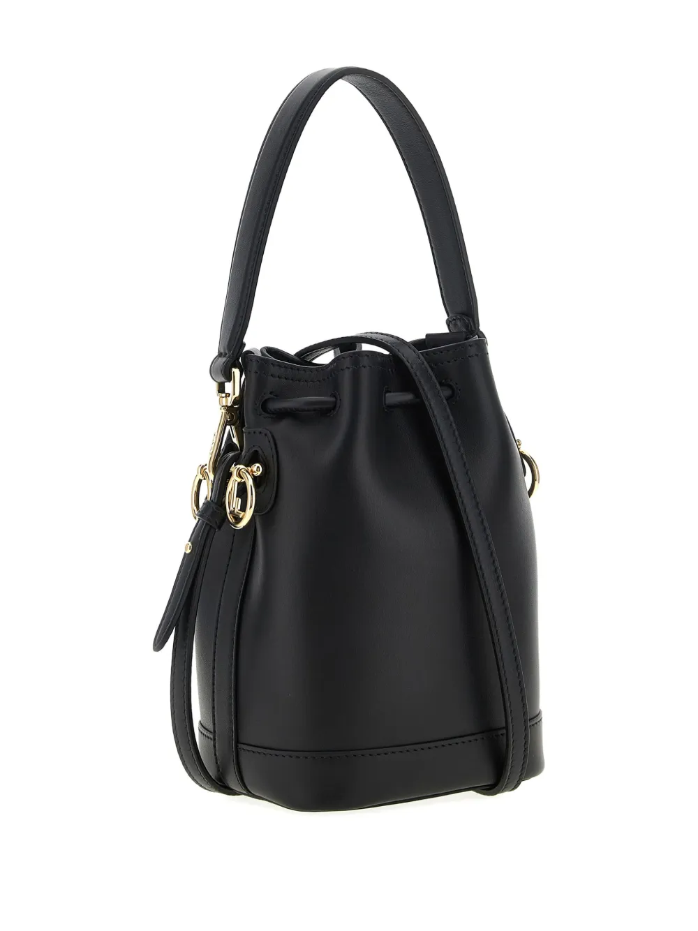 Fendi Mon Tresor Mini Leather Bucket Bag In Black