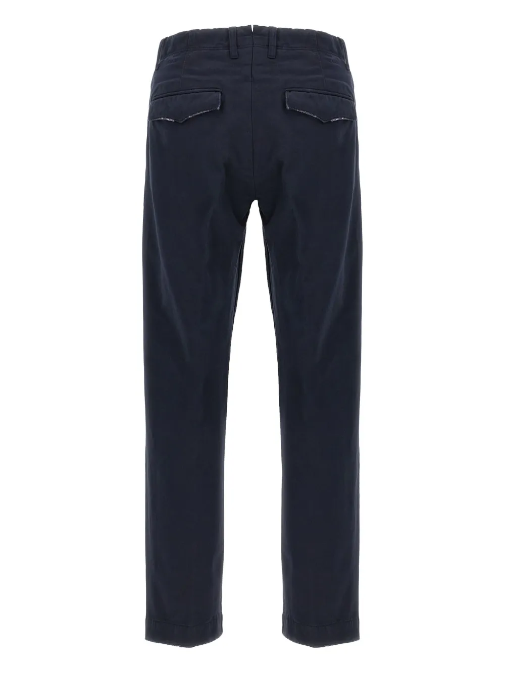 Incotex Cotton Trousers With Pleated Front And Pockets In Blue