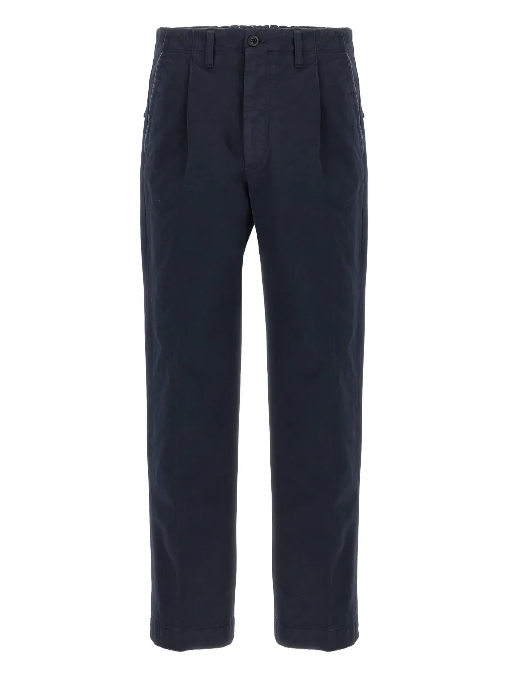 Incotex Cotton Trousers With Pleated Front And Pockets In Blue