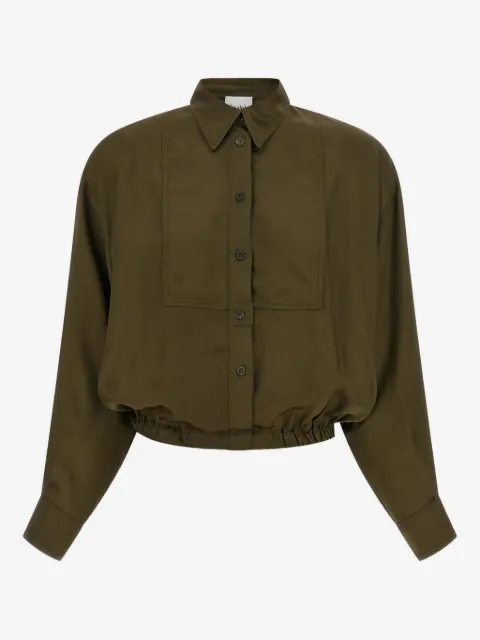 Nude Plastron cropped shirt