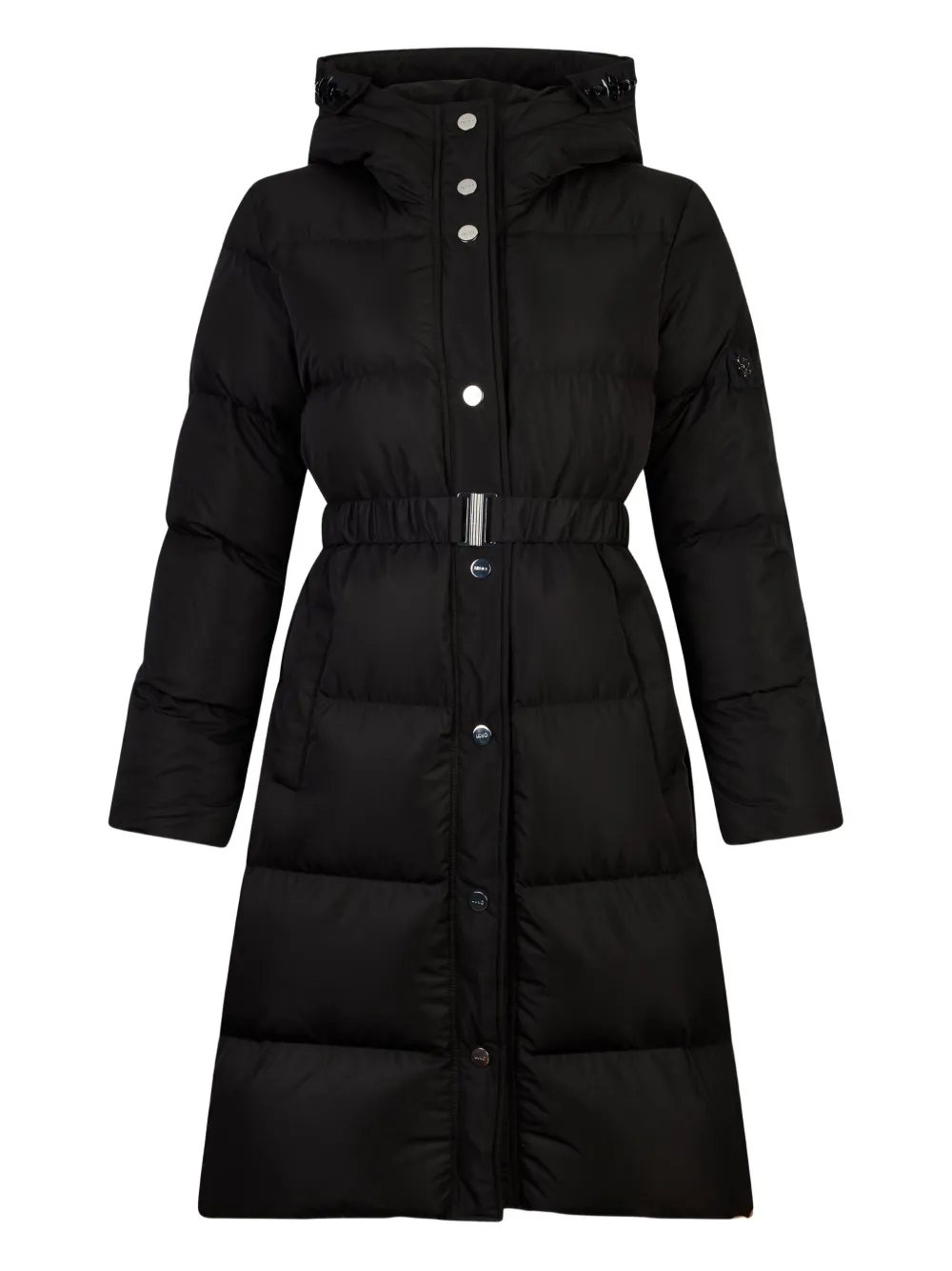LIU JO quilted bejewelled longline jacket | Black | Image 1