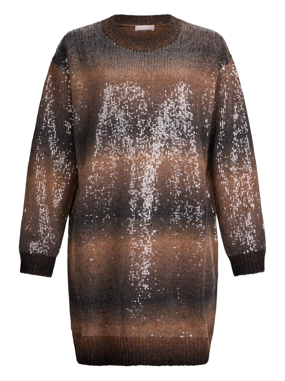 Liu •jo Sequin Knit Dress In Brown