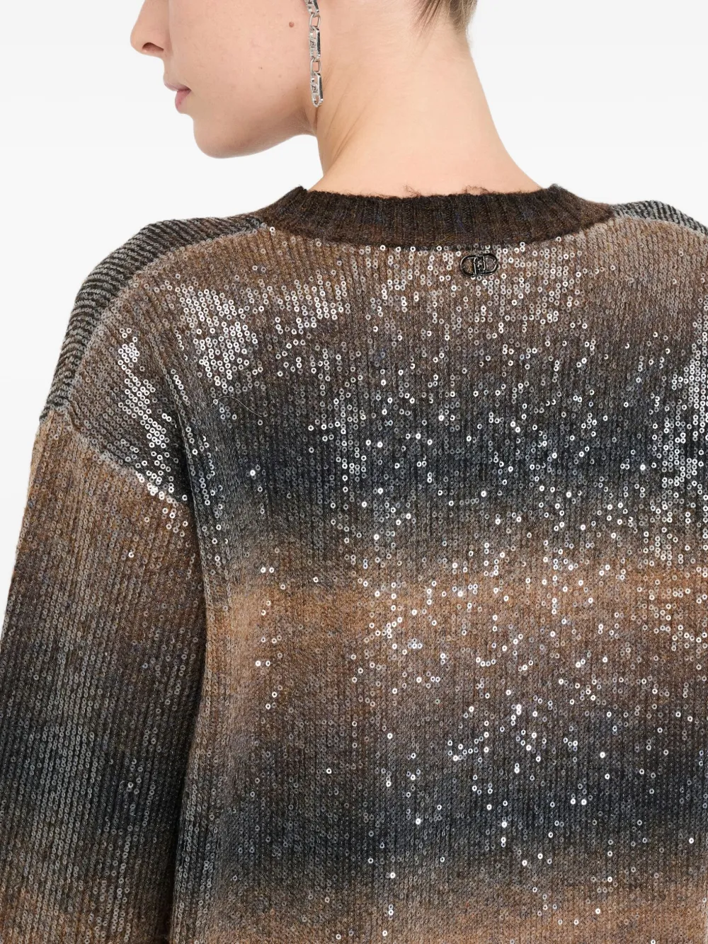Liu •jo Sequin Knit Dress In Brown