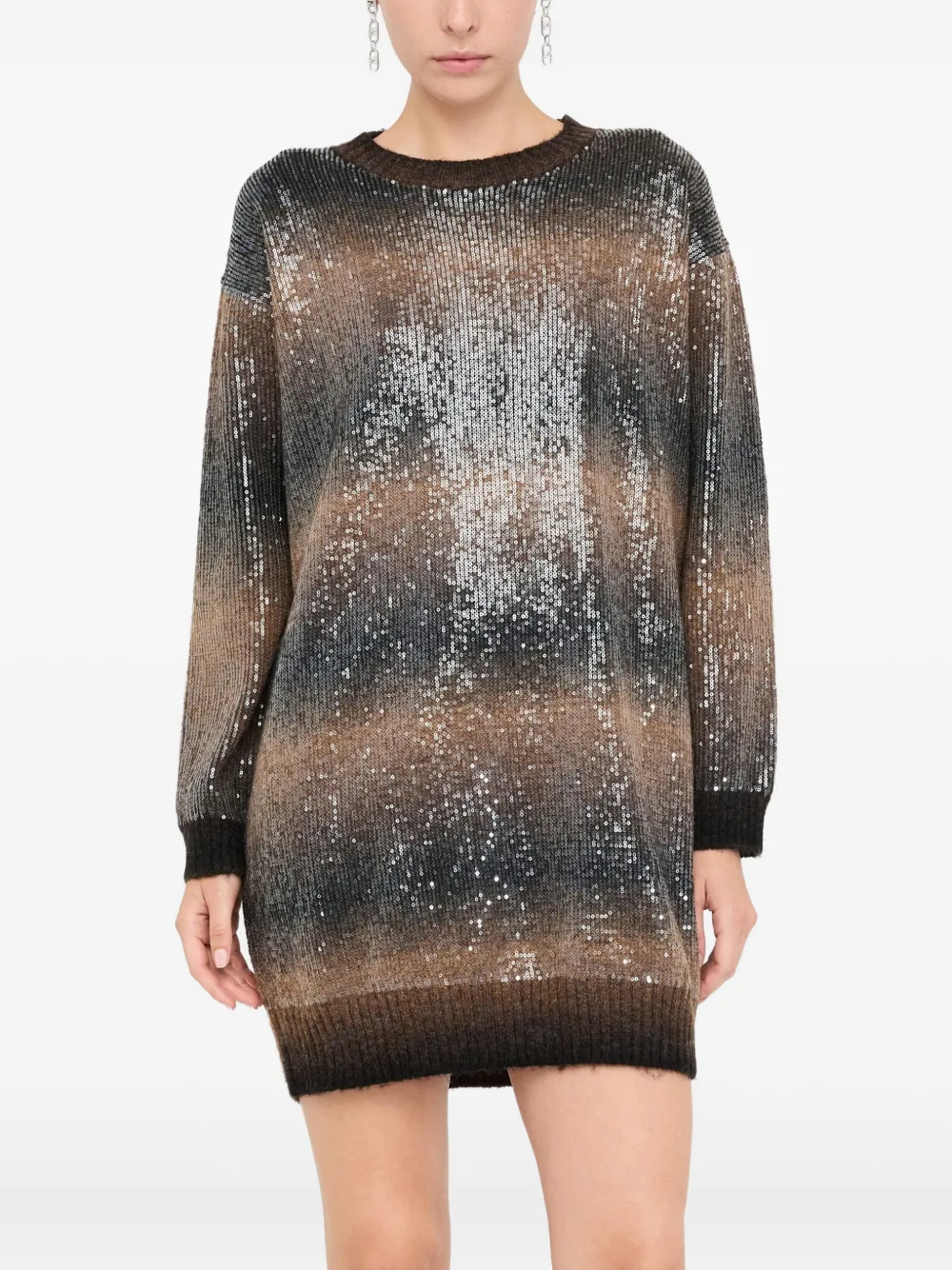 Liu •jo Sequin Knit Dress In Brown
