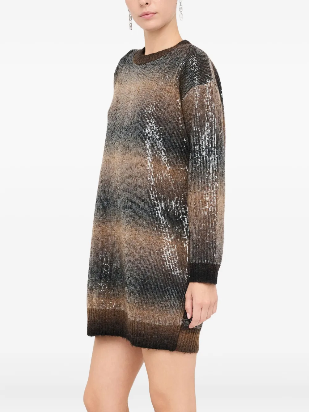 Liu •jo Sequin Knit Dress In Brown