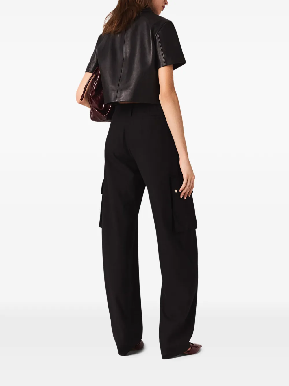 Maje Cargo broek met gesp Zwart