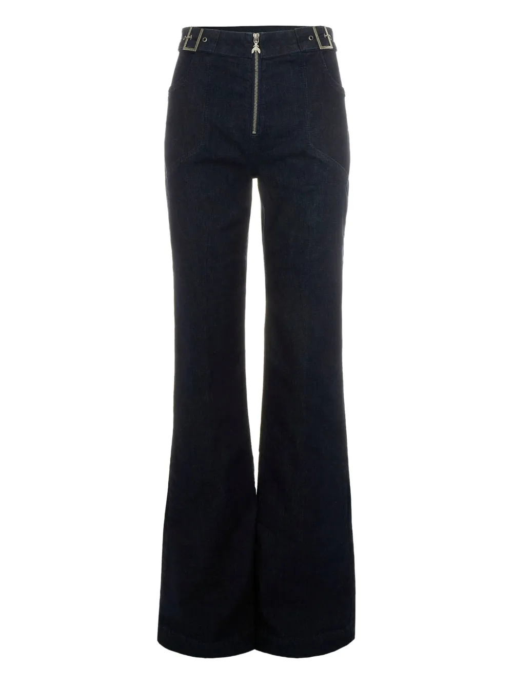 Patrizia Pepe Belted Flared Trousers In Blue