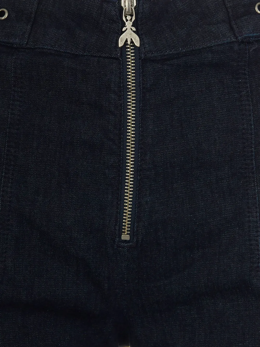 Patrizia Pepe Belted Flared Trousers In Blue