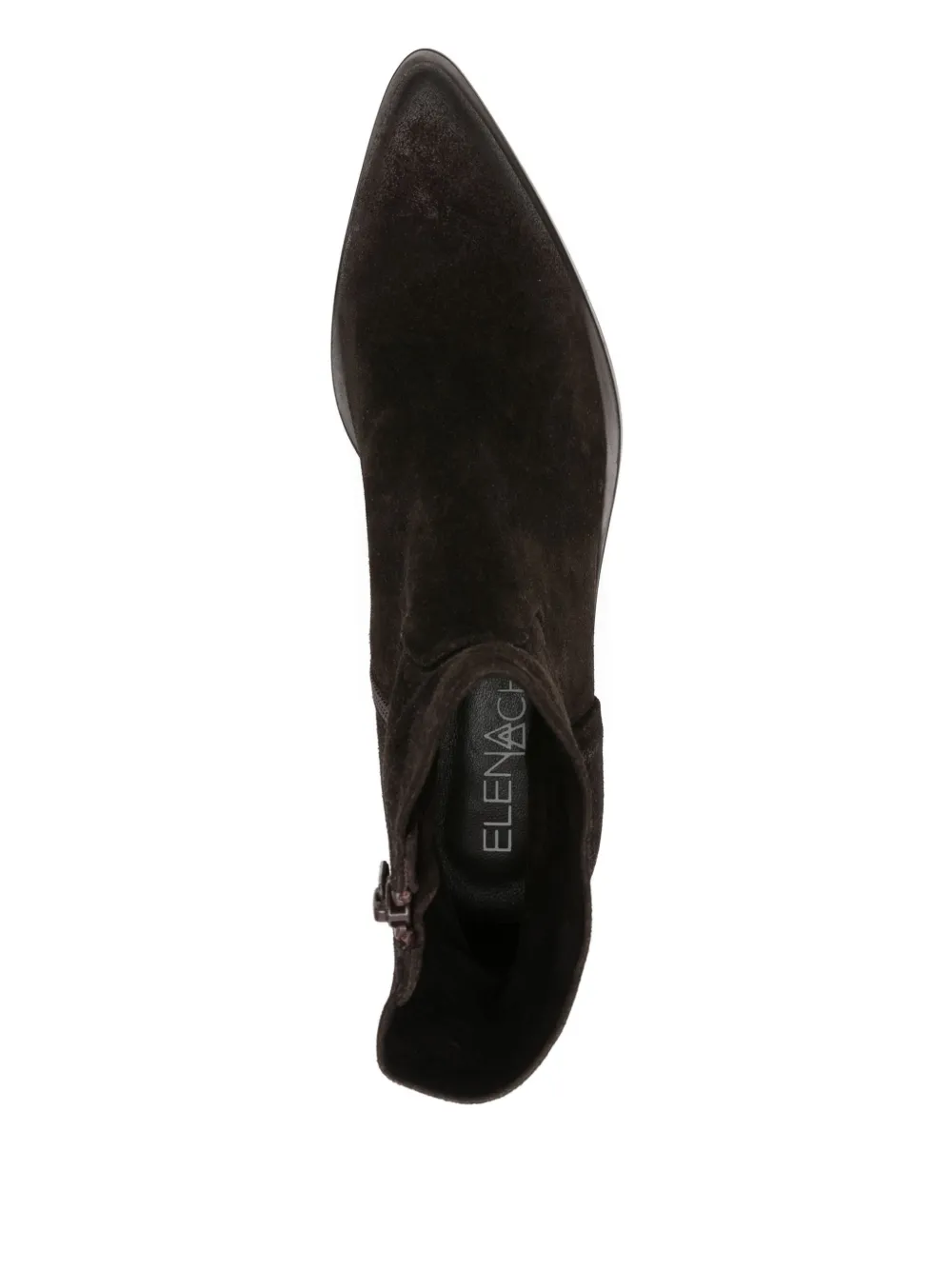 Elena Iachi Pointed-toe Suede Ankle Boots In Brown