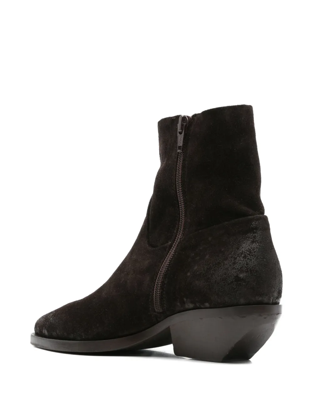 Elena Iachi Pointed-toe Suede Ankle Boots In Brown
