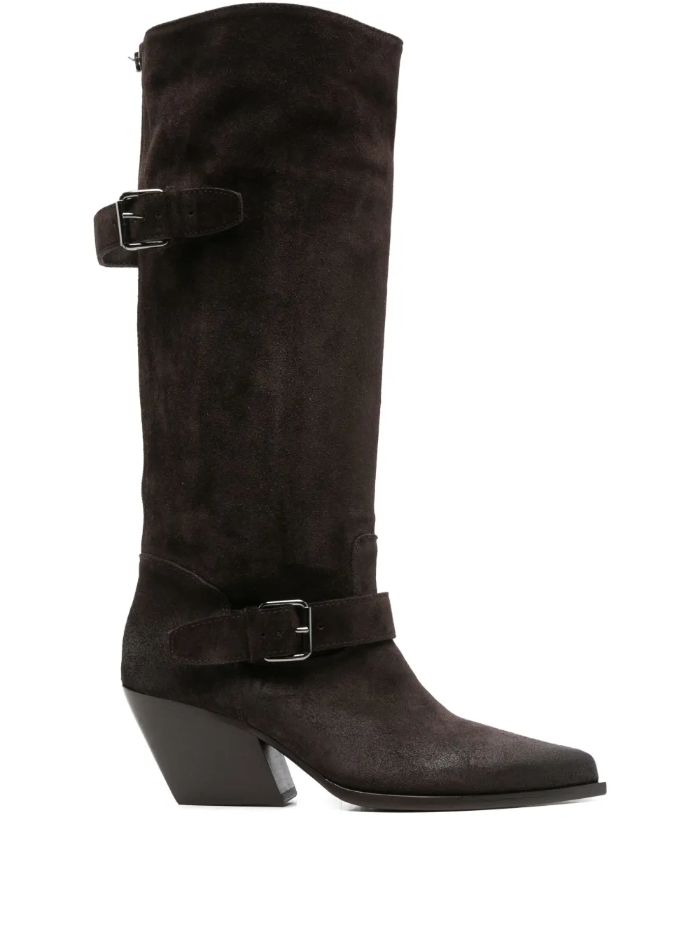Elena Iachi 65mm buckle-detailing knee-high boots | Brown | Image 1