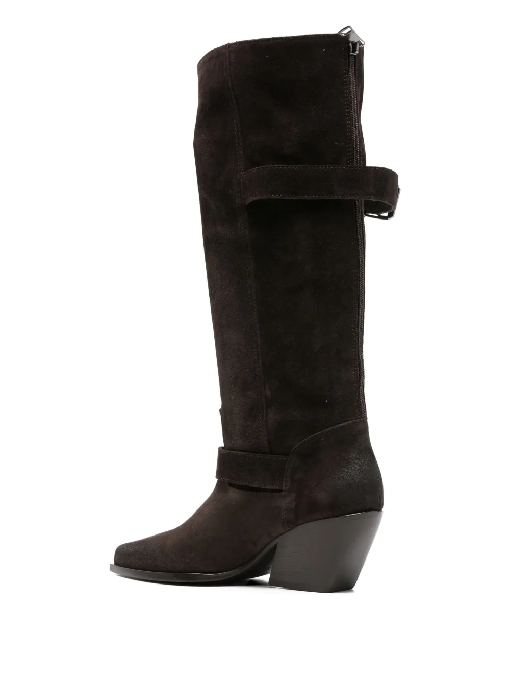 Elena Iachi 65mm Buckle-detailing Knee-high Boots In Brown