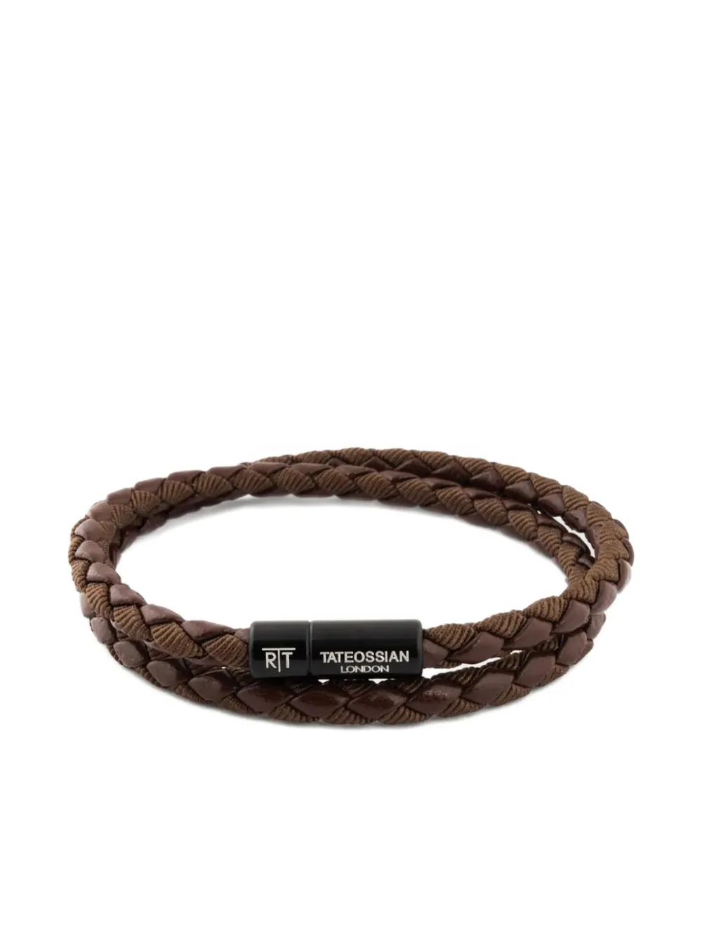 Tateossian Chelsea braided-leather bracelet - ブラウン Tateossian Chelsea braided-leather bracelet - ブラウン