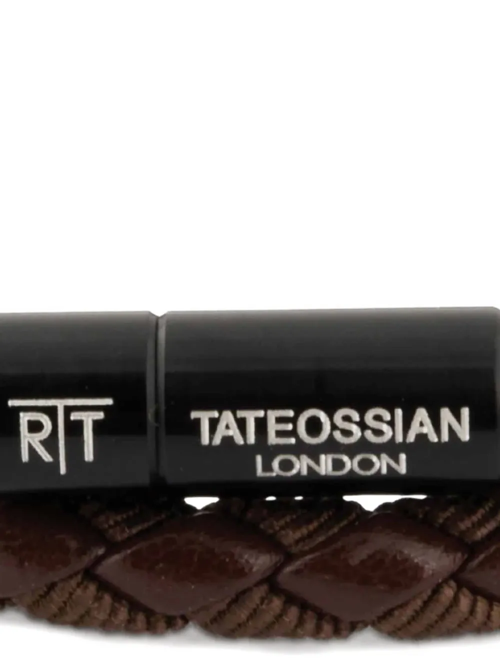Tateossian Chelsea Braided-leather Bracelet In Brown