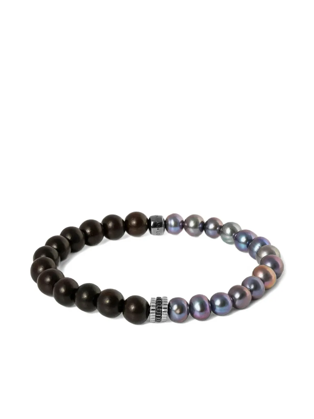 Tateossian Beaded Pearl Bracelet In Black
