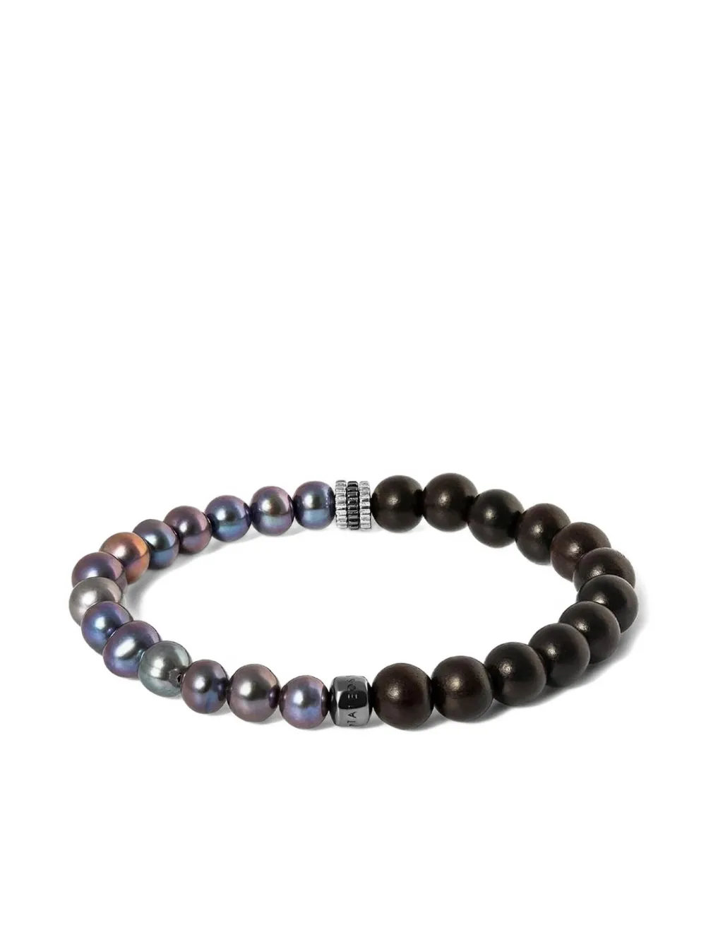 Tateossian beaded pearl bracelet - ブラック Tateossian beaded pearl bracelet - ブラック
