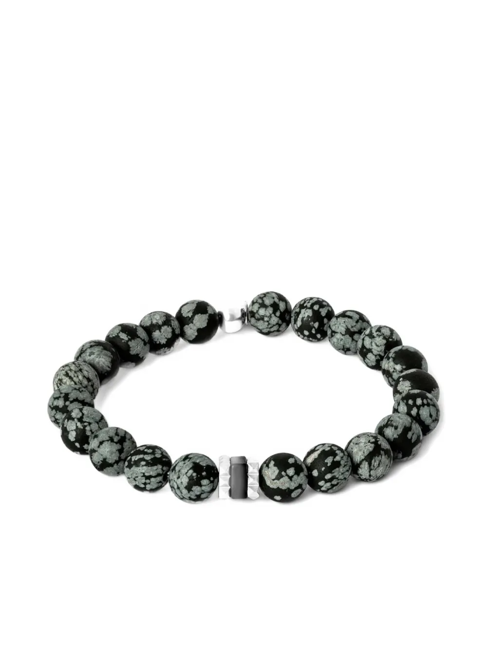 Tateossian Giza obsidian-beads bracelet - ブラック Tateossian Giza obsidian-beads bracelet - ブラック