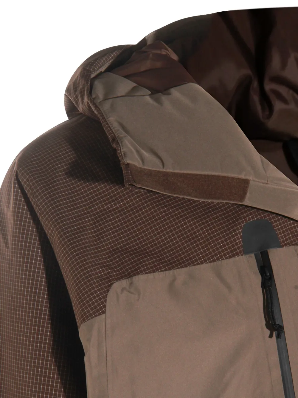 The North Face Eg Devils Thumb Grid-pattern Hooded Jacket In Brown