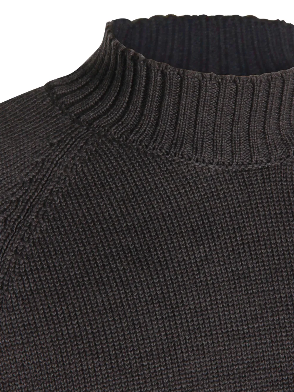 Zanone High Neck Raglan Sweater With Ribbed Cuffs And Hem In Blue