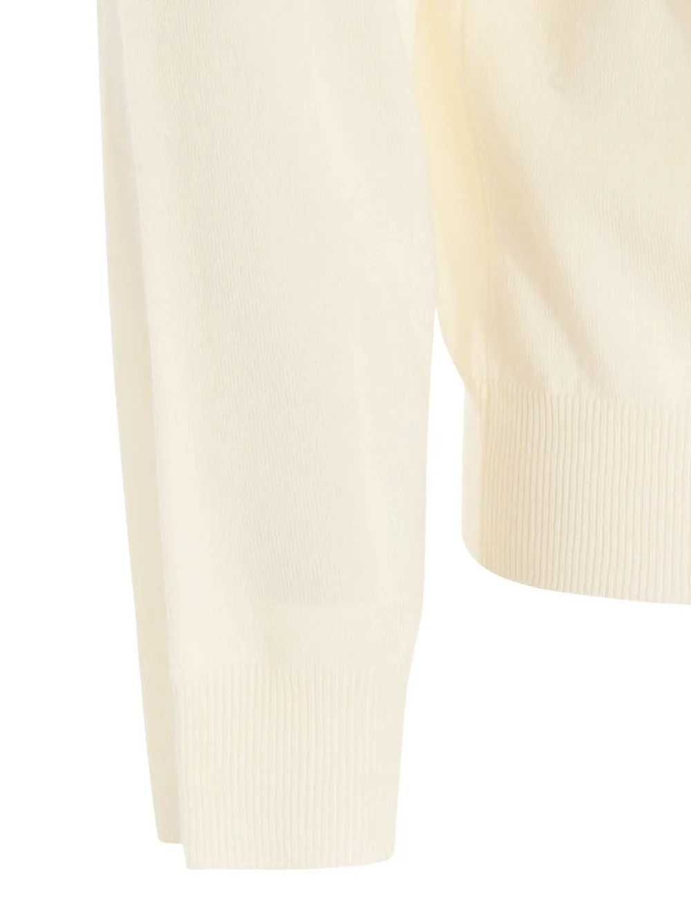 Zanone Geribbelde trui met hoge hals Beige