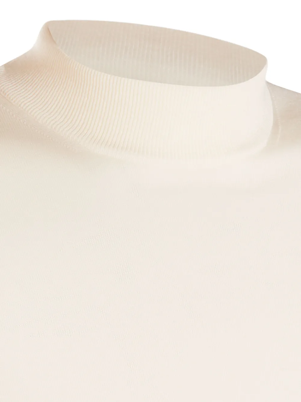 Zanone Geribbelde trui met hoge hals Beige