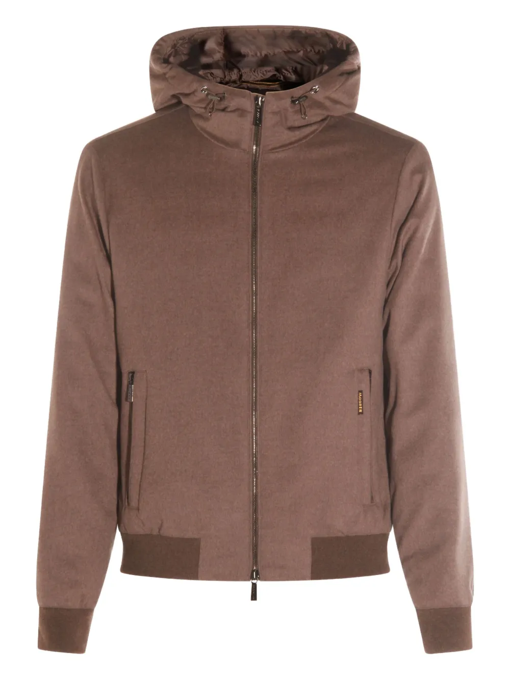 Moorer hooded zip-front coat - ブラウン Moorer hooded zip-front coat - ブラウン
