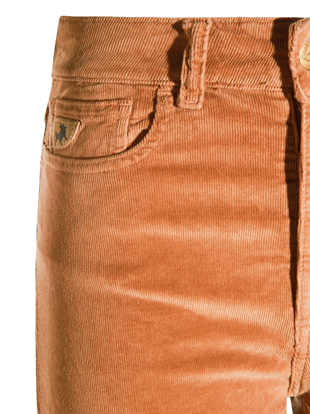 Lois Jeans Corduroy Logo-patch Jeans In Brown
