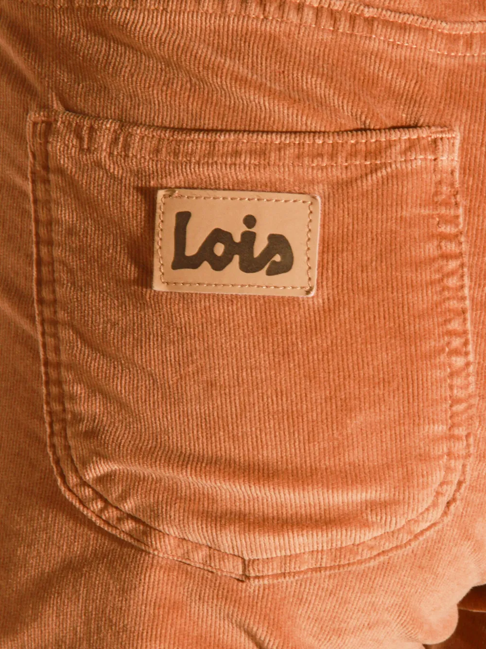 Lois Jeans Corduroy Logo-patch Jeans In Brown