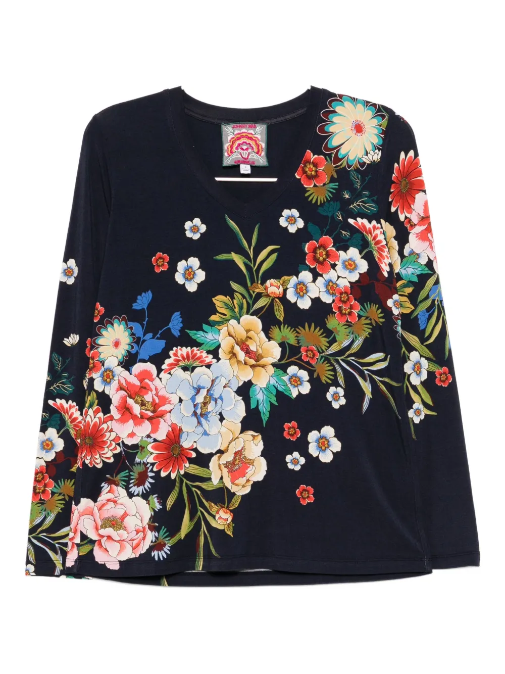 Johnny Was Janie Long-sleeved T-shirt In Blue