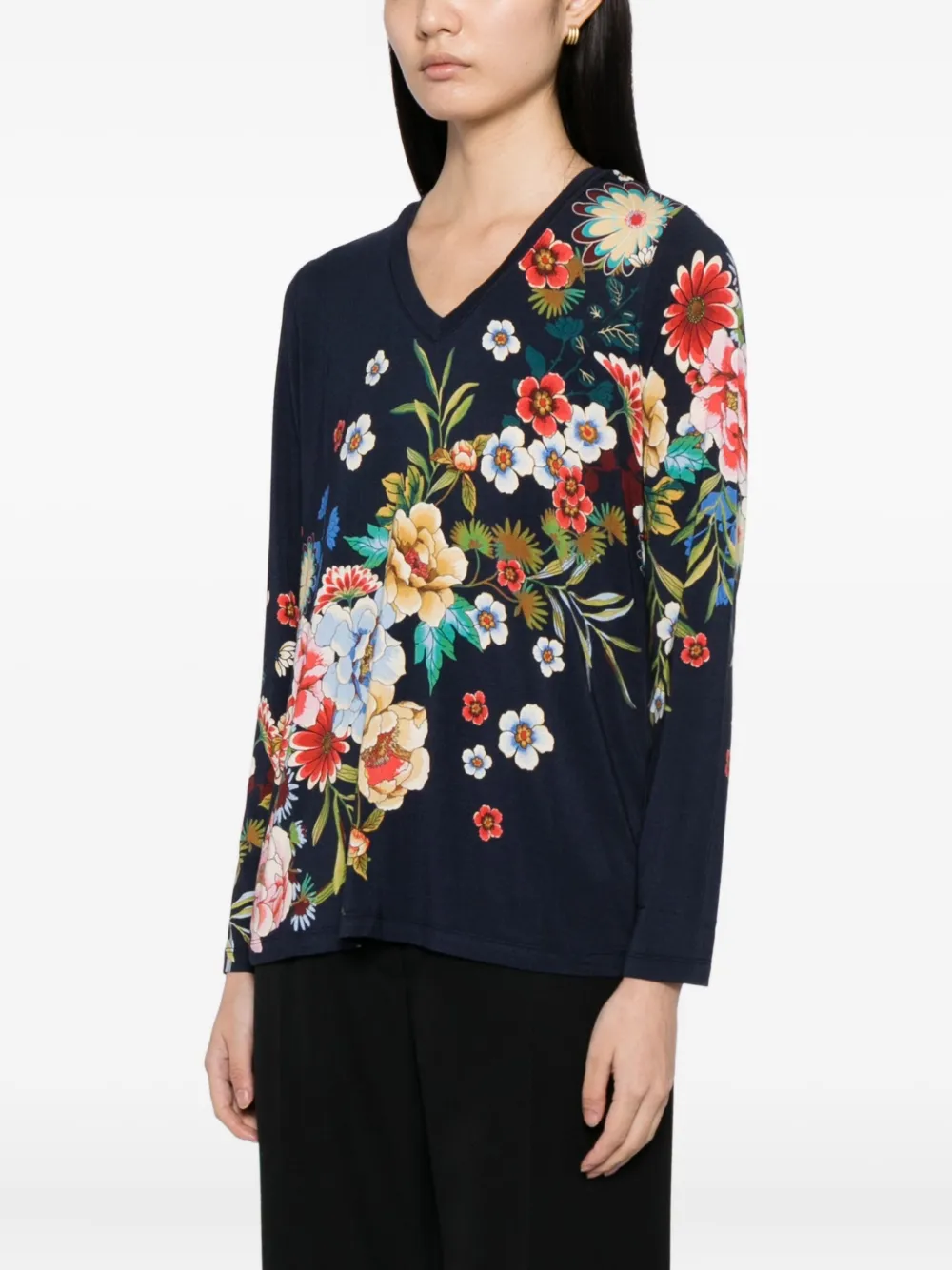 Johnny Was Janie T-shirt met lange mouwen Blauw