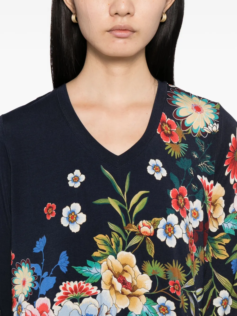 Johnny Was Janie T-shirt met lange mouwen Blauw