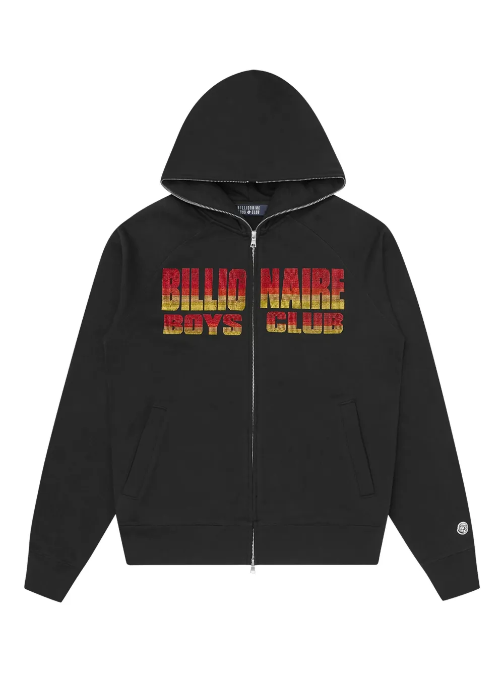 Billionaire rhinestone-embellished zip-up hoodie | Black | Image 1