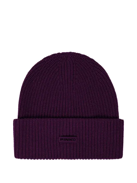 PINKO ribbed knit beanie