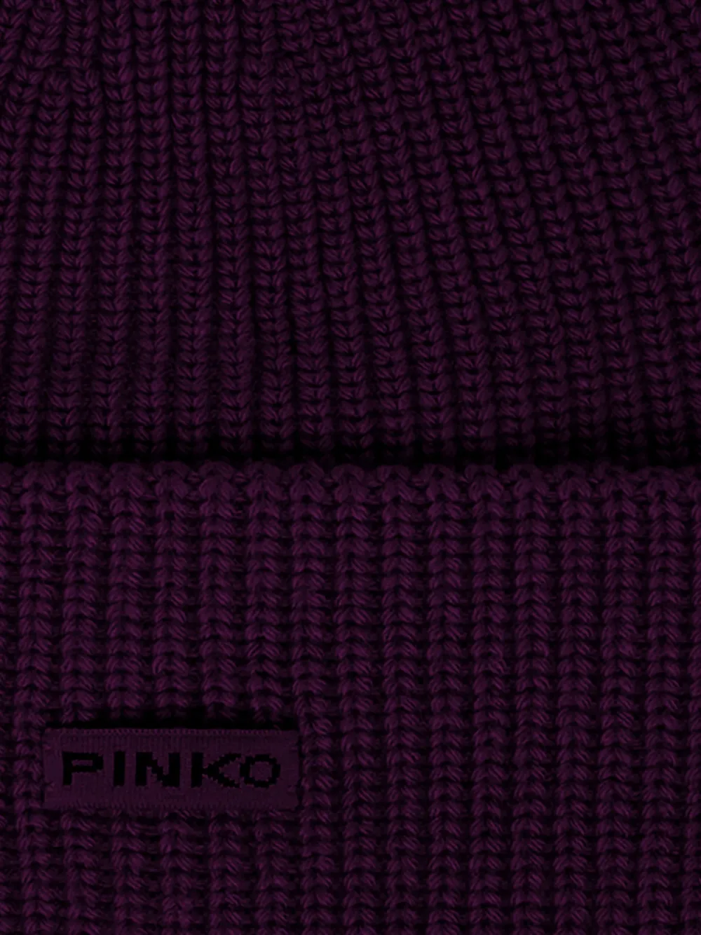 Pinko Ribbed Knit Beanie In Purple
