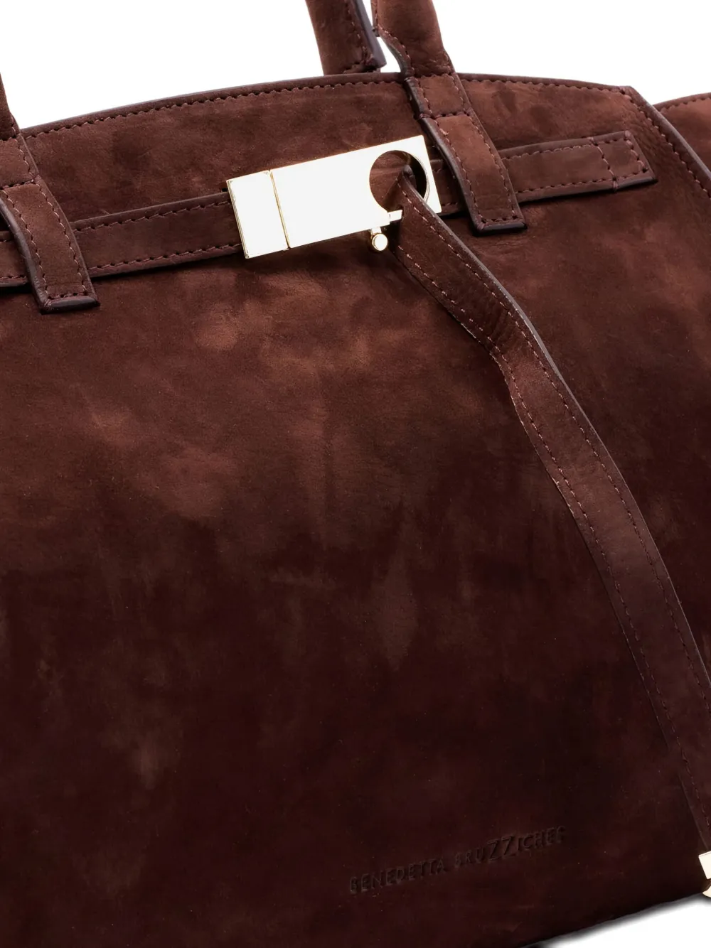 Benedetta Bruzziches Mame Weekend Suede Shoulder Bag In Brown