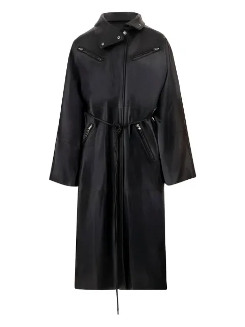 STAND STUDIO belted leather coat