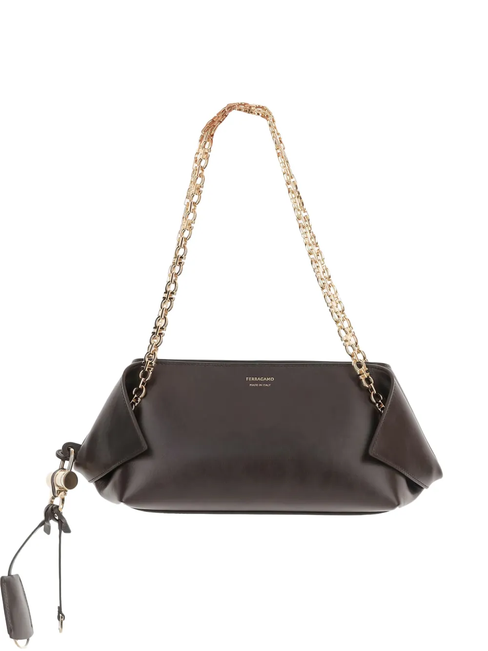 Ferragamo レザー ショルダーバッグ - ブラウン Ferragamo レザー ショルダーバッグ - ブラウン