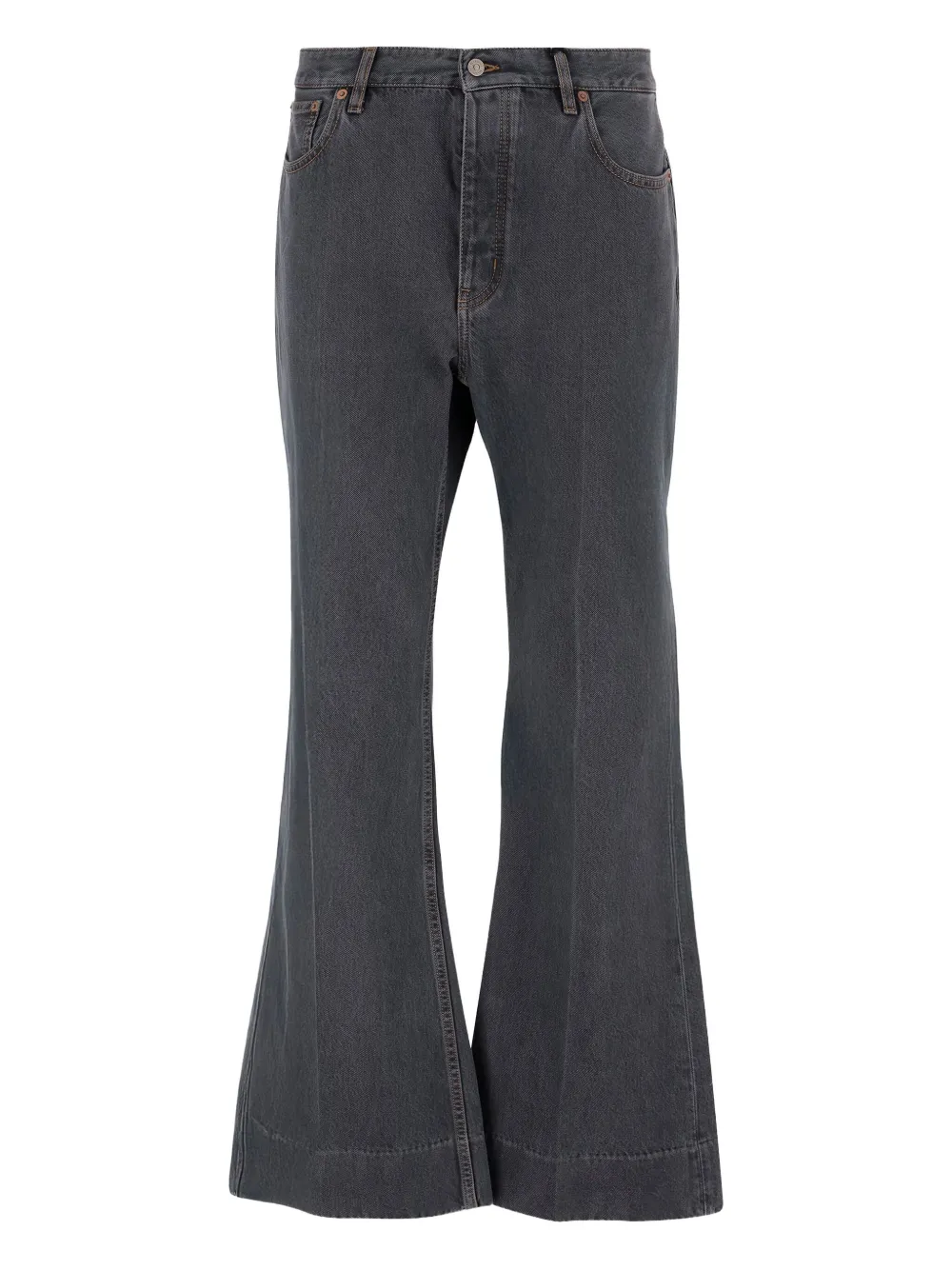 Valentino Belt Loop Denim Trousers In Gray