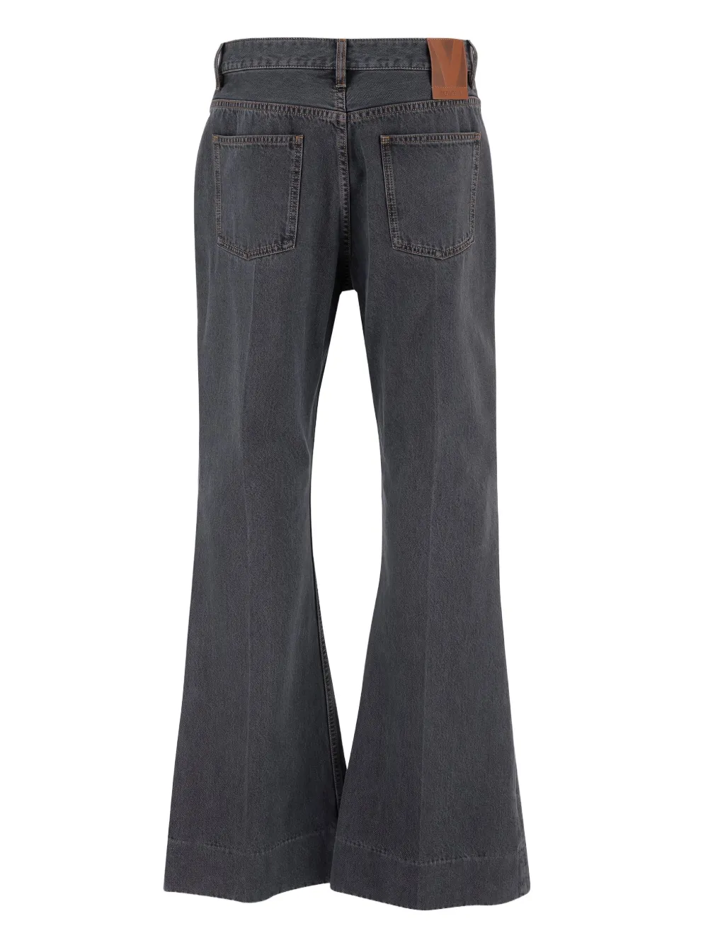 Valentino Belt Loop Denim Trousers In Gray