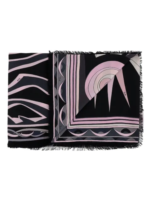 PUCCI geometric-print frayed scarf