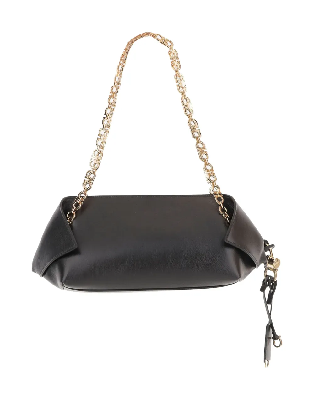 Ferragamo Schoudertas met schakelketting - Zwart