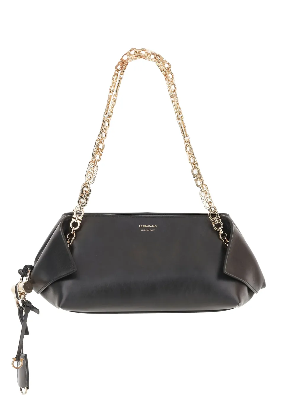 Ferragamo チェーンリンク ショルダーバッグ - ブラック Ferragamo チェーンリンク ショルダーバッグ - ブラック