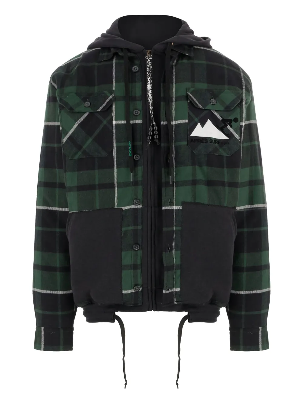 Après Surf check-print shirt jacket | Green | Image 1