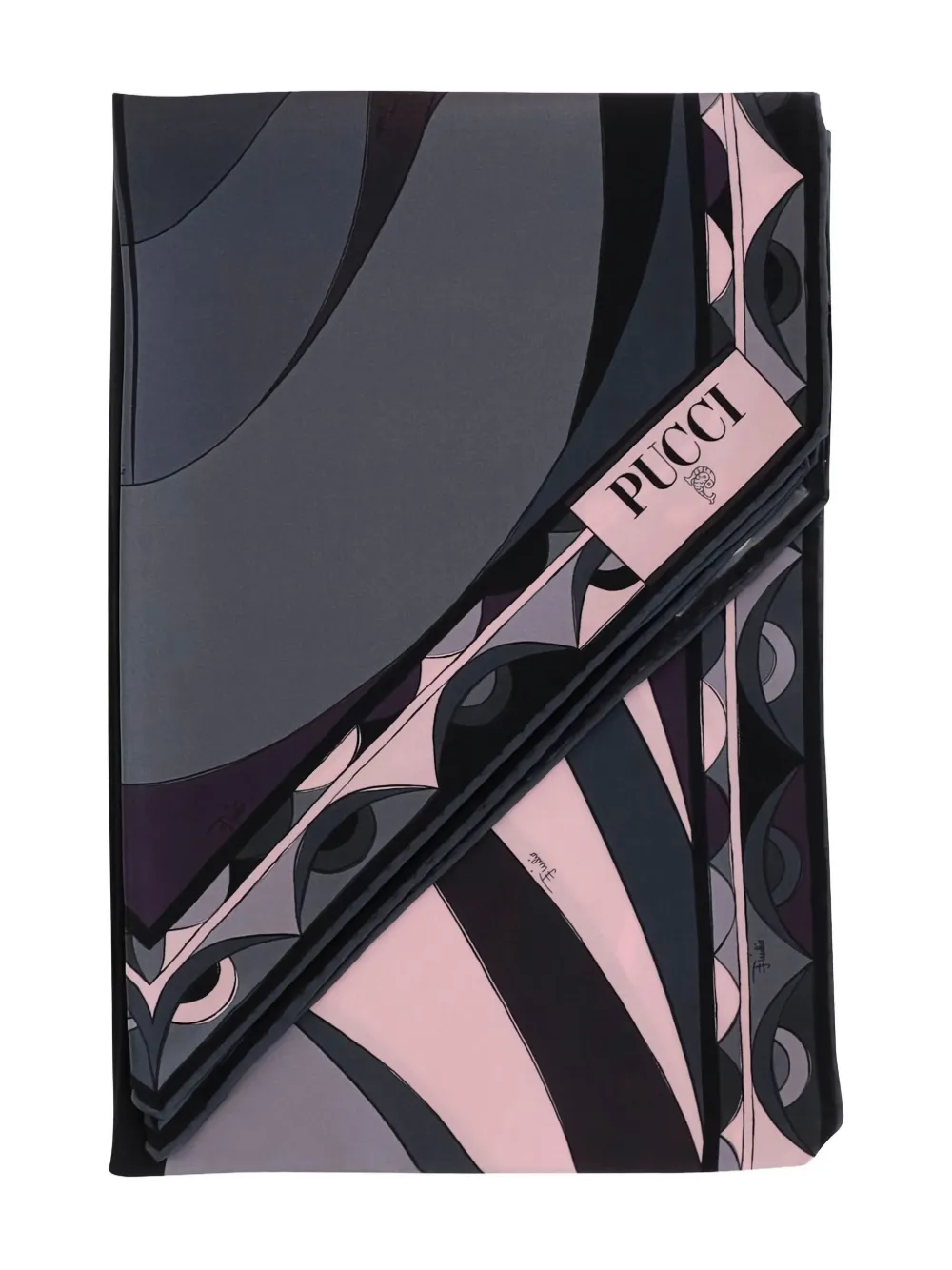 Pucci Graphic-print Silk Scarf In Gray
