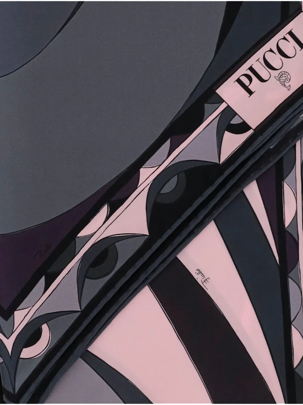 Pucci Graphic-print Silk Scarf In Gray