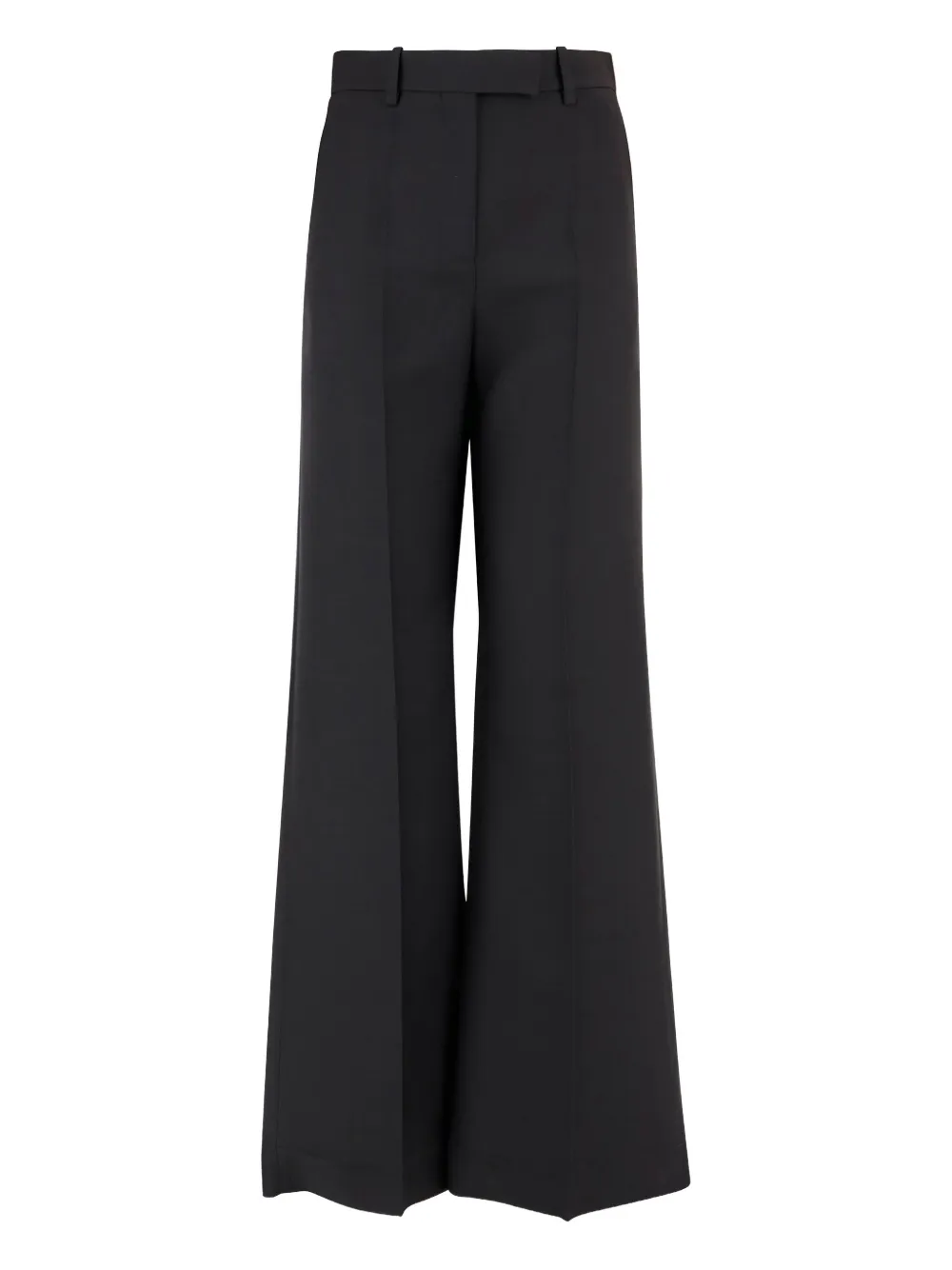 Valentino Garavani センタープレス ワイドパンツ - ブラック Valentino Garavani センタープレス ワイドパンツ - ブラック