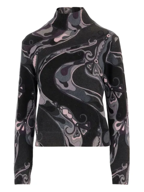 PUCCI orchids high-neck wool sweater