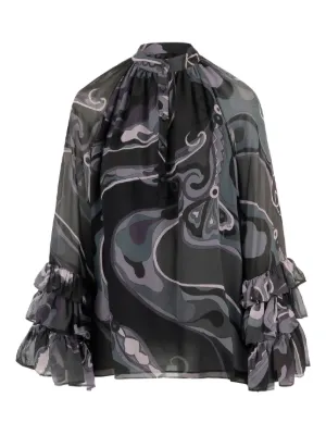 エミリオプッチ ラッフルスリーブ 袖フリル カットソー Tシャツ シルク 楽天市場】EMILIO PUCCI（Tシャツ・カットソー｜トップス